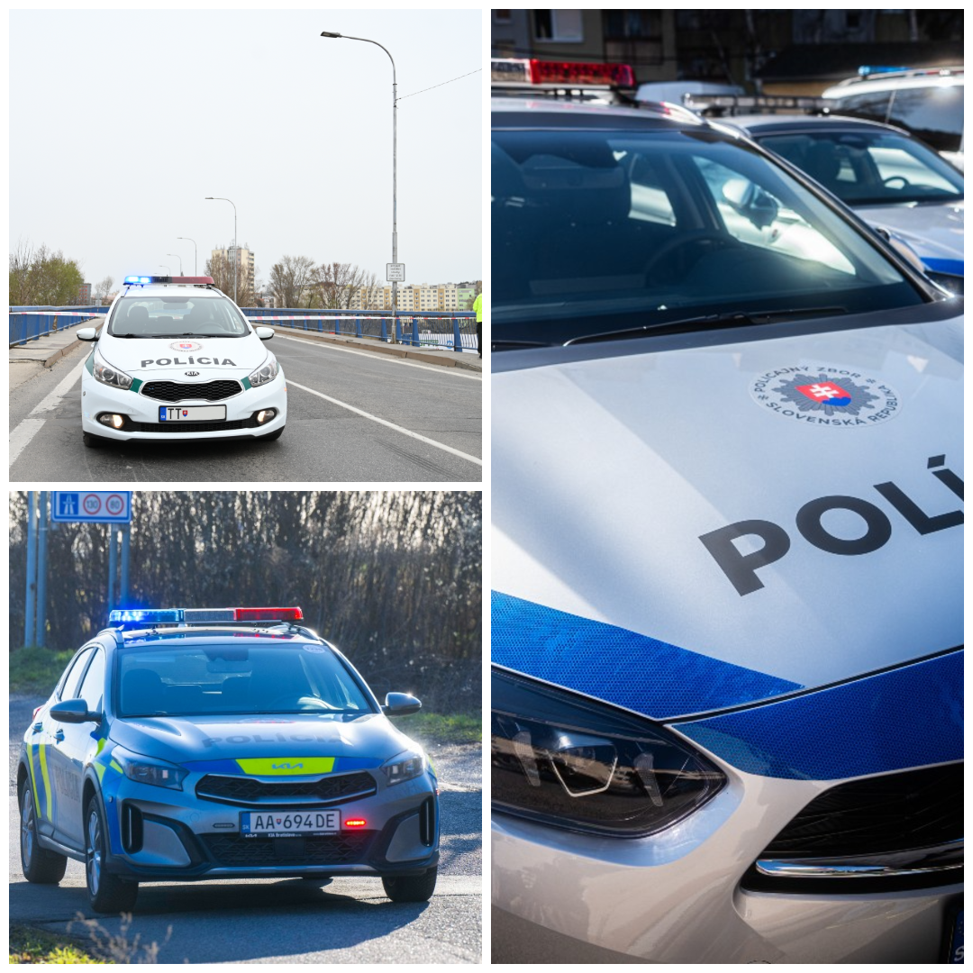 Policajné autá s rôznymi dizajnami